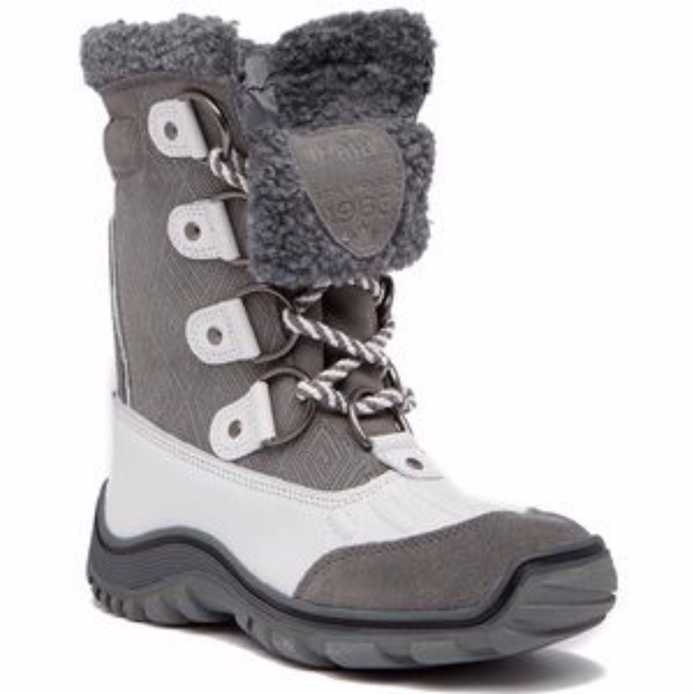 Pajar Women's Gray and White Winter Lace-Up Boot